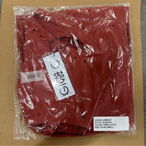 New Gigi C Cassie One Shoulder Cutout Jumpsuit Catsuit Terracotta XS - Picture 4 of 5